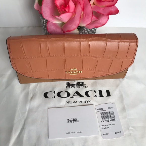 Coach Slim Envelope Crossgrain Leather Wallet - Picture 3 of 8